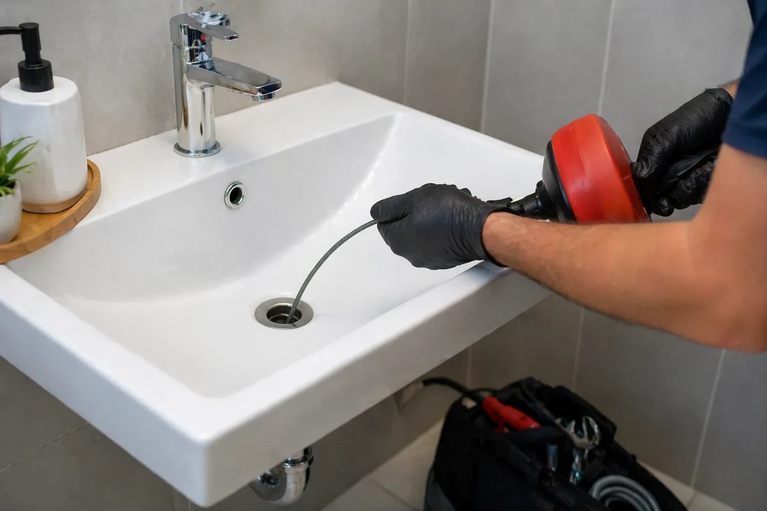 Bathroom sink drain cleaning in Kingsville, Ontario