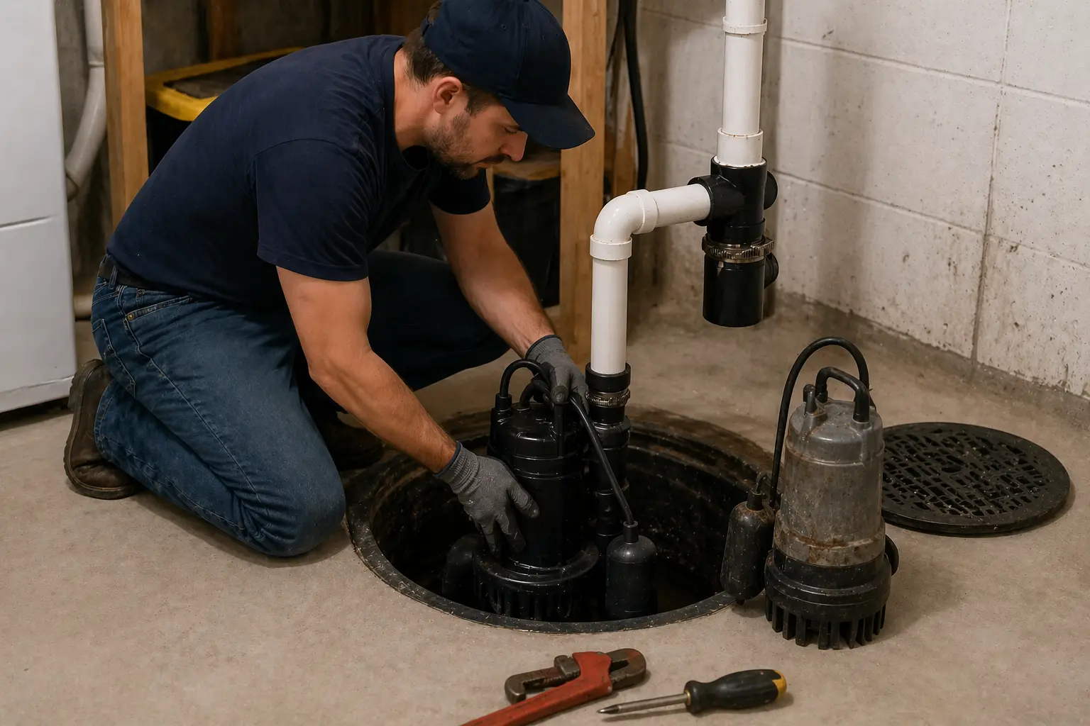 Sump pump replacement in Kingsville, Ontario